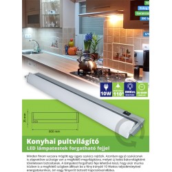 V-TAC Konyhapult világító, forgatható (10W) - hideg fehér