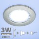 -LED szpot szett: mattkróm keret + 3 Wattos, hideg fehér GU10 LED lámpa + GU10 csatlakozó (kettesével rendelhető)