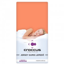 Croccus Home Jersey gumis lepedő 160x200, narancs