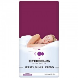 Croccus Home Jersey gumis lepedő 160x200, burgundi lila