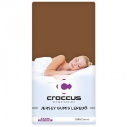 Croccus Home Jersey gumis lepedő 160x200, tikfa barna