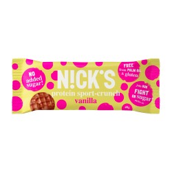 Nicks glutén-, és hozzáadott cukormentes sport crunch fehérjeszelet VANÍLIÁS 40g (25 db)